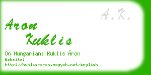 aron kuklis business card
